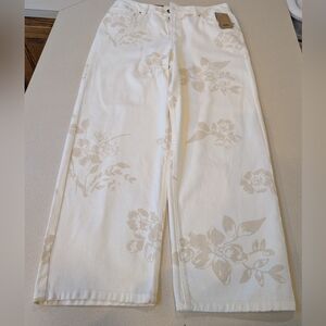 Vans Cream Floral Women's Straight Leg Jeans